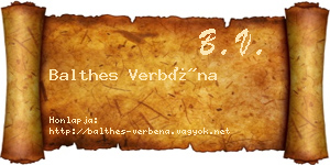 Balthes Verbéna névjegykártya